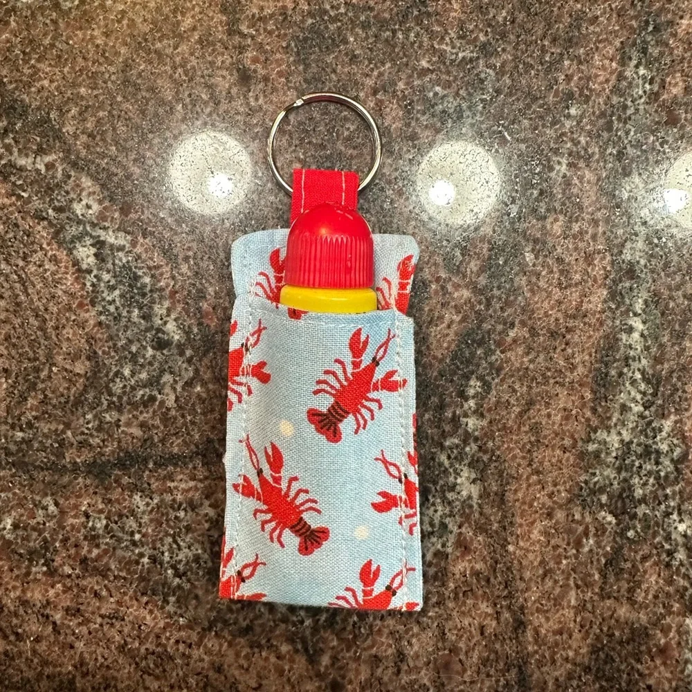 Handmade lip balm holder keychain- lobster design - Picture 1 of 4